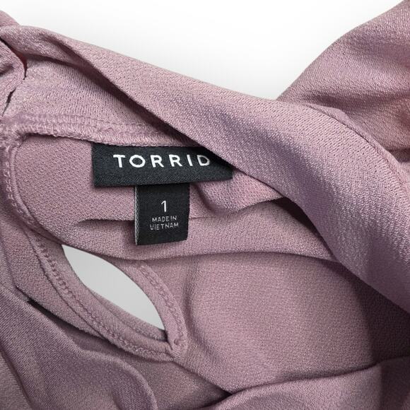 Torrid Studio Crepe Tank Top Women's Plus Size 1X Purple Elderberry Textured - Picture 5 of 9